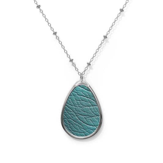Turquoise Faux Leather Pendant Necklace image 0