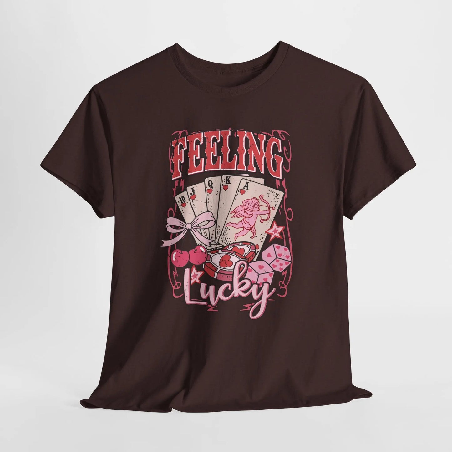 Pink Retro Poker Cards Graphic Tee image 0