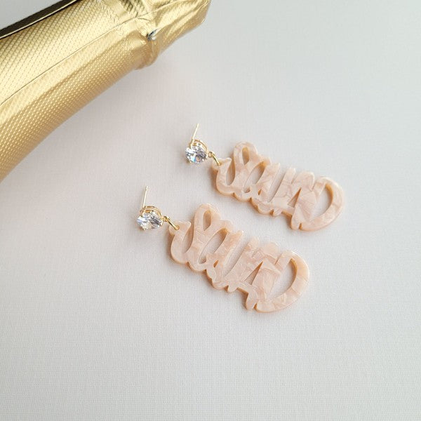 Gold bachelorette squad earrings bridal party gift