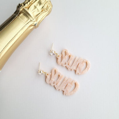 Gold bachelorette squad earrings bridal party gift