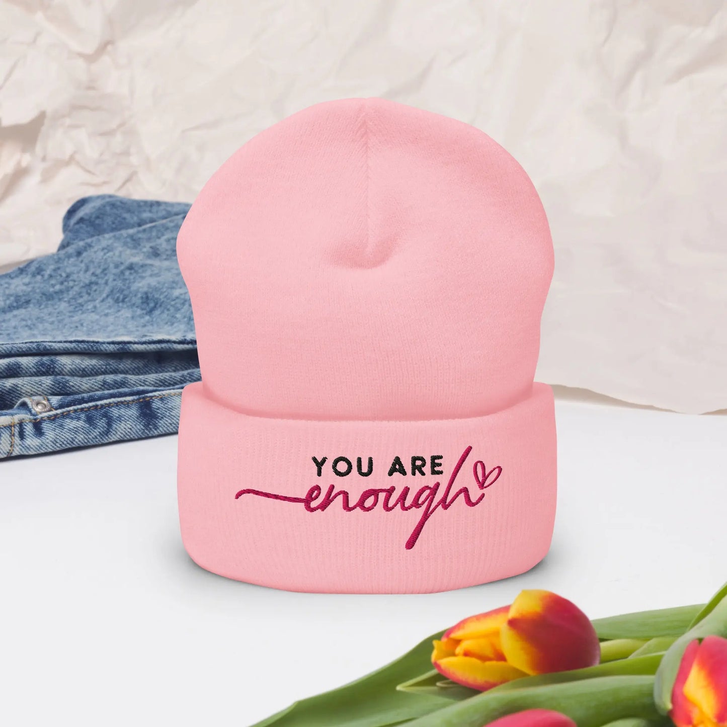 You Are Enough Cuffed Beanie image 5
