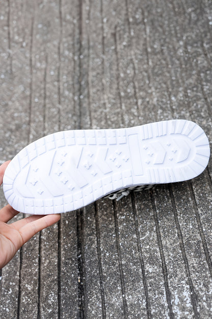 Checkered Print Lace-Up Shoes