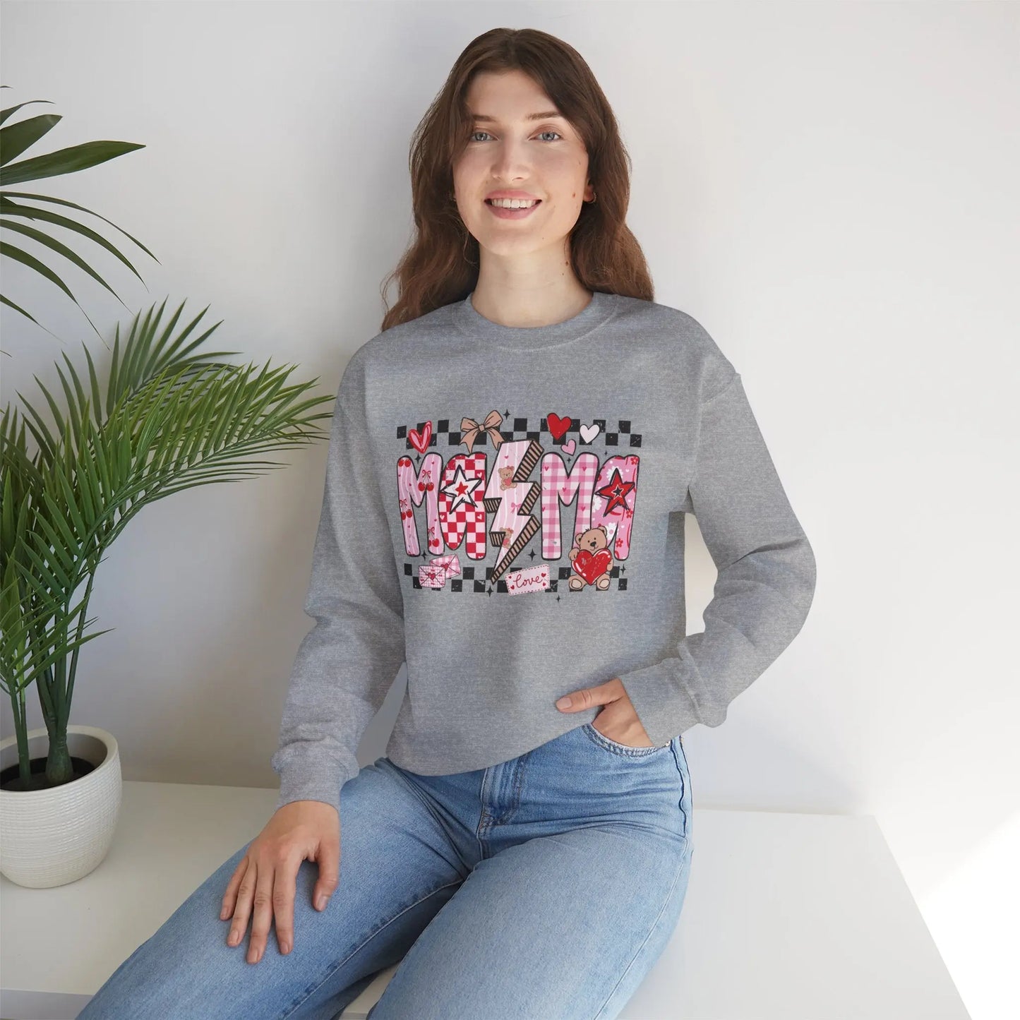 Checkered Valentine Mama Sweatshirt image 5