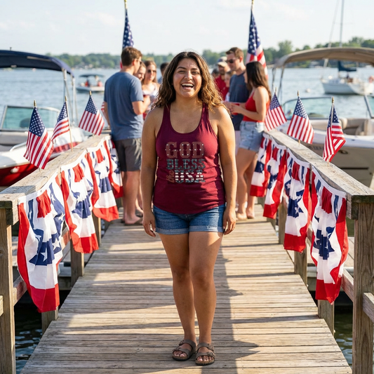 God Bless the USA Racerback Tank Top