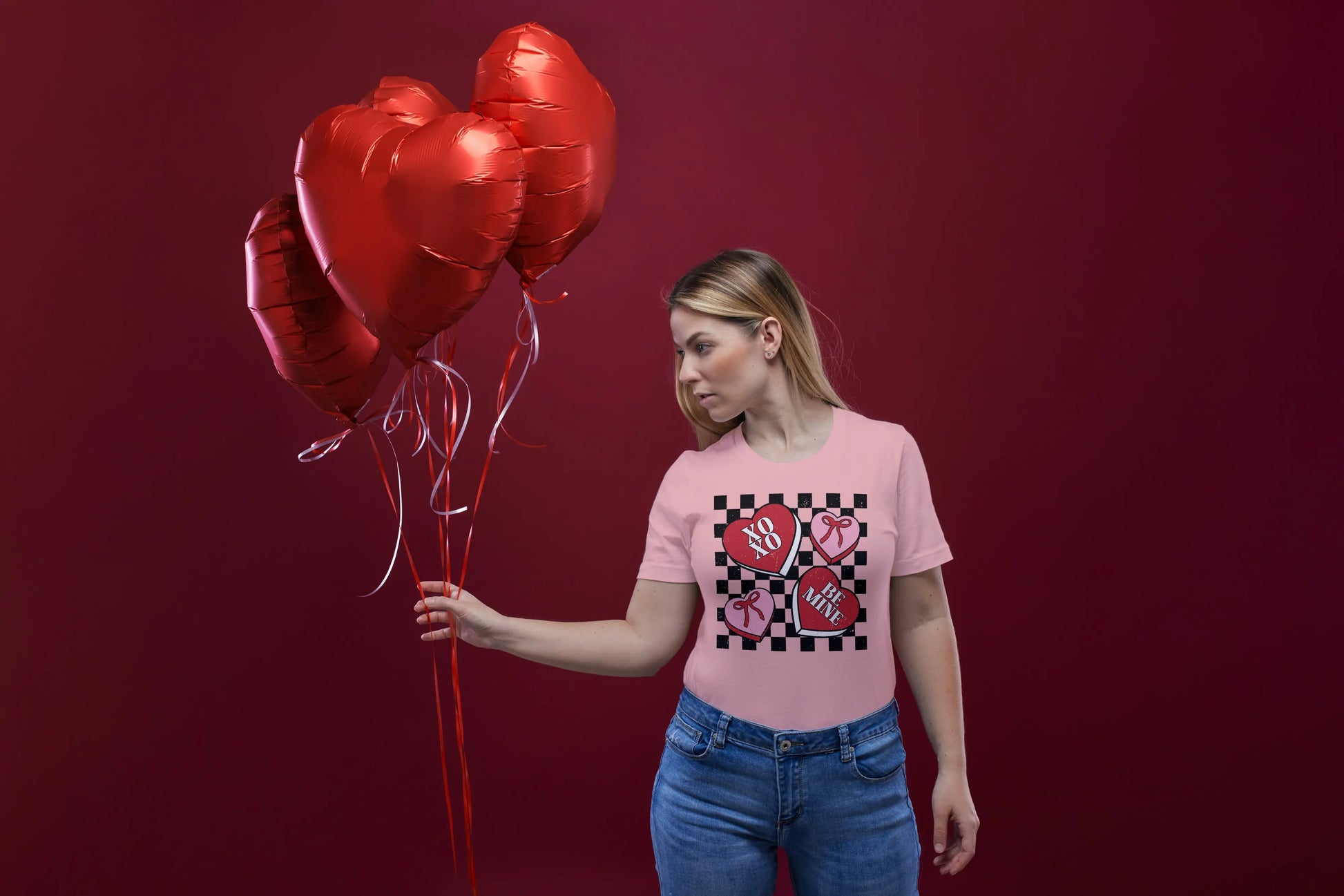 Checkered w/ Hearts Tee image 0