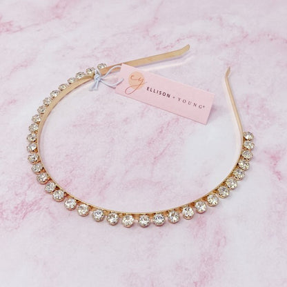 Delicate bridal crown headband with classic pattern design