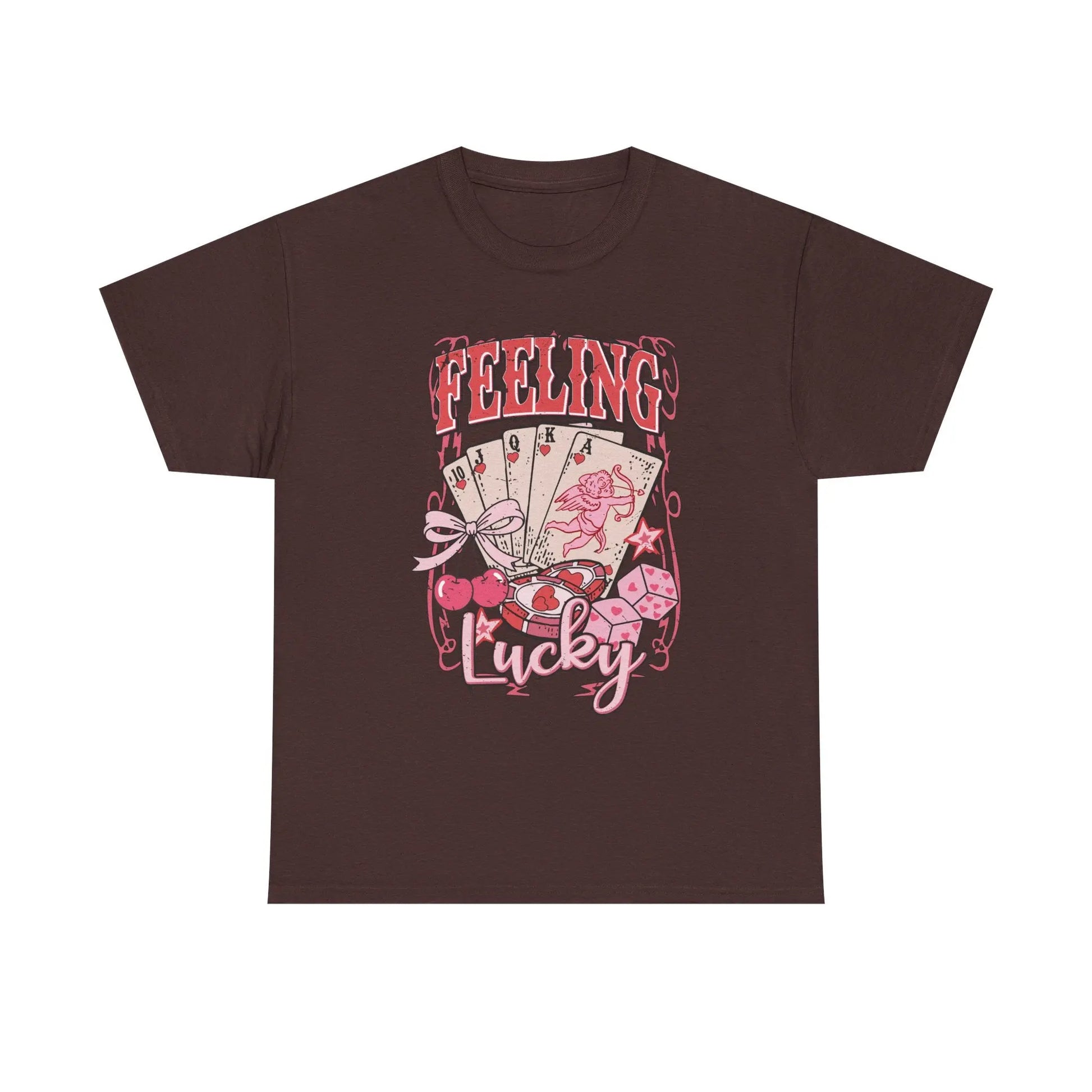 Pink Retro Poker Cards Graphic Tee image 1