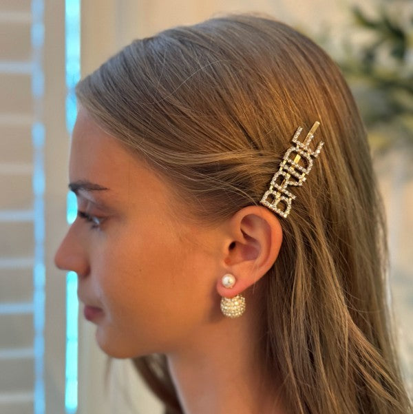 Bride hair pin set showing secure grip and beautiful details