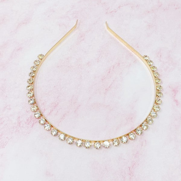 Delicate bridal crown headband with classic pattern design