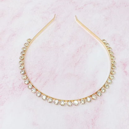 Delicate bridal crown headband with classic pattern design