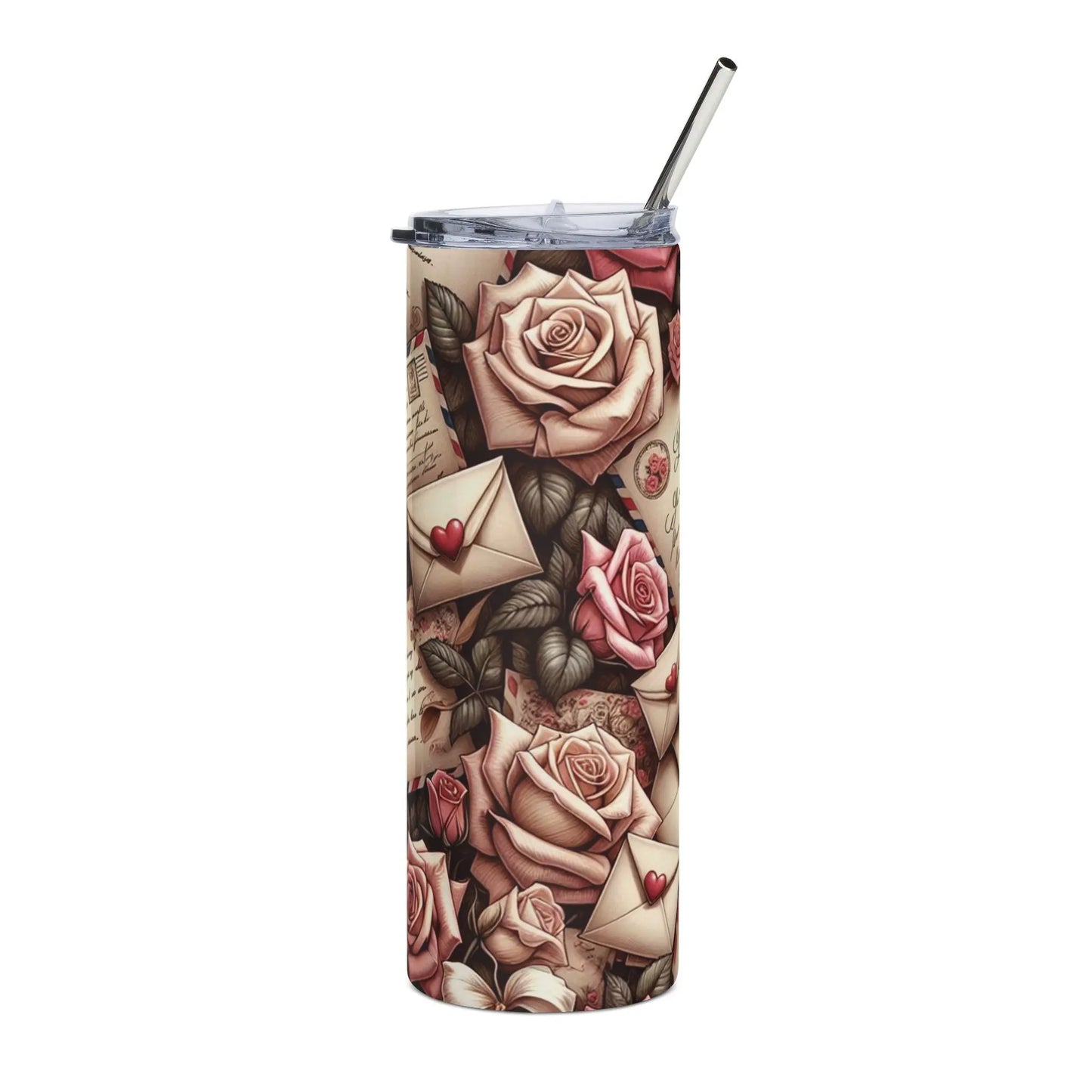 Vintage Love Letters & Roses Tumbler image 1