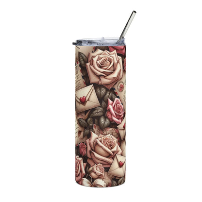 Vintage Love Letters & Roses Tumbler image 1