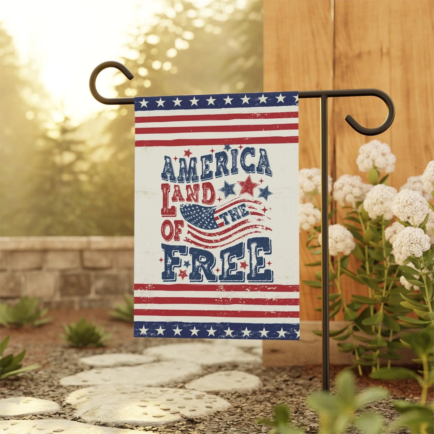 America, Land of the Free Patriotic Garden Flag image 3