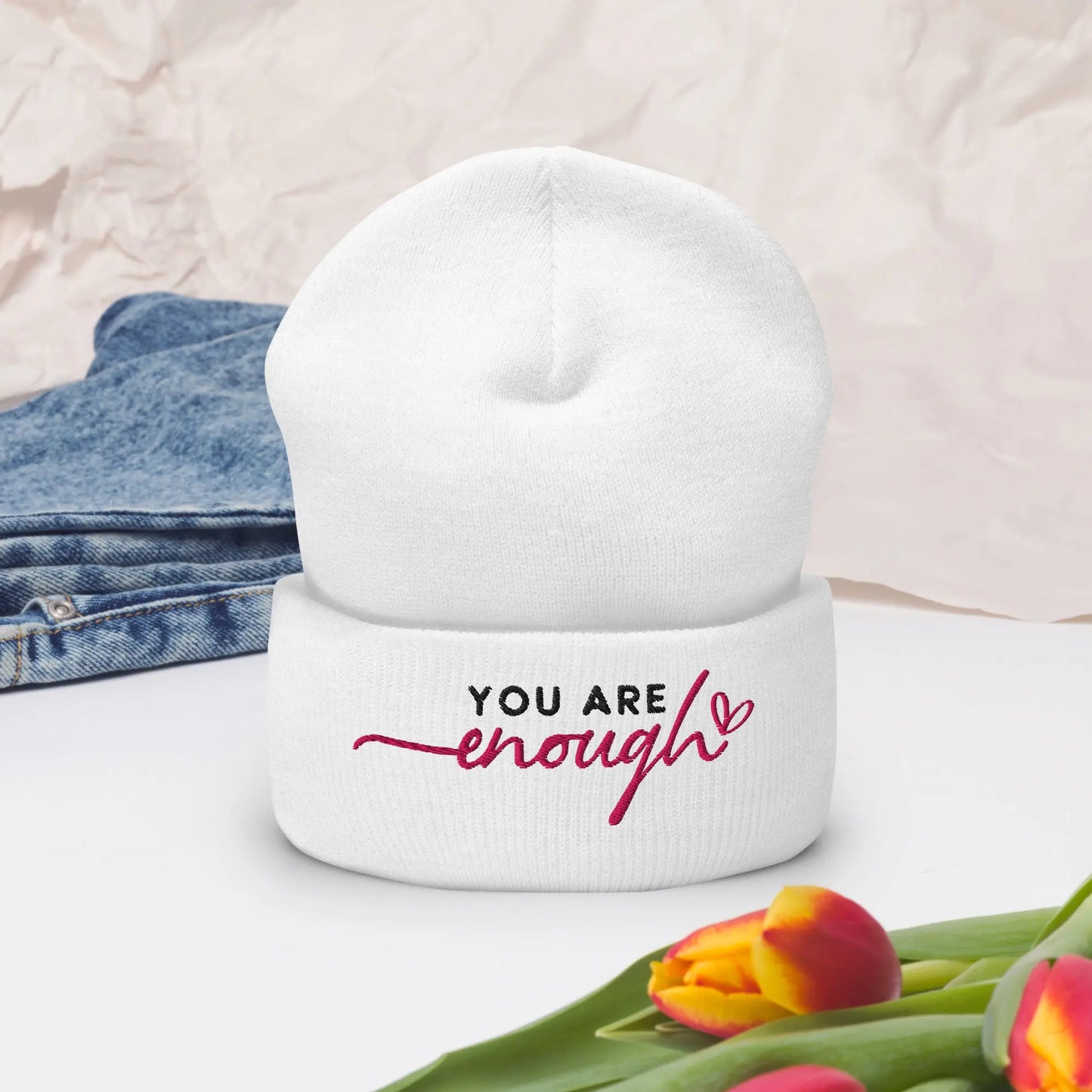 You Are Enough Cuffed Beanie image 8