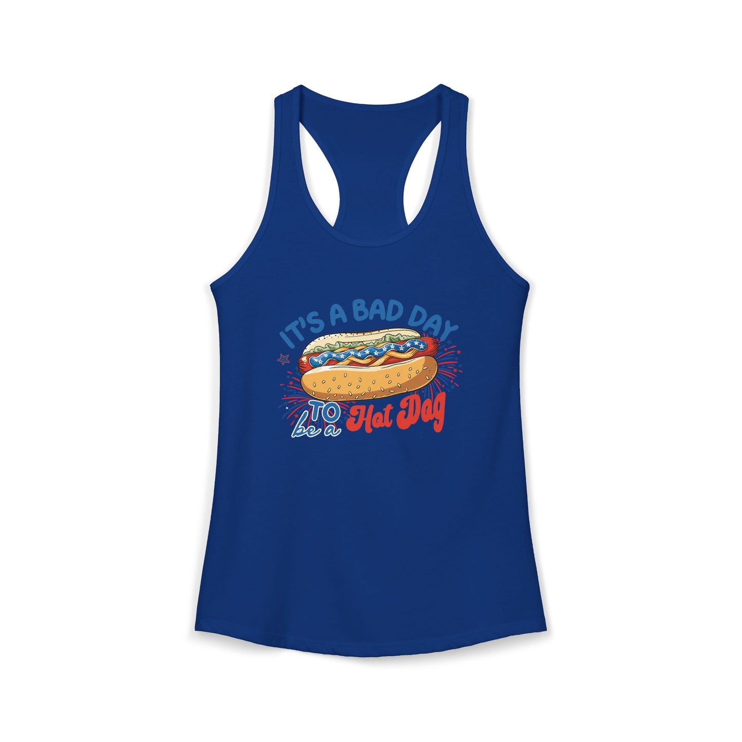 Bad Day to Be a Hot Dog Racerback Tank | Funny Patriotic 4th of July Tank XS–2XL