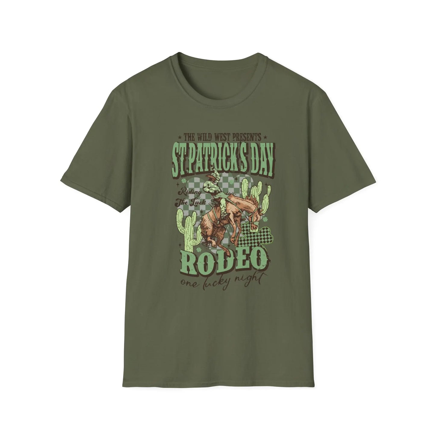 Lucky Bucking Bronco Graphic Tee Printify