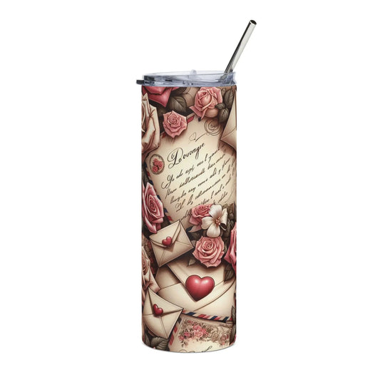 Vintage Love Letters & Roses Tumbler image 0
