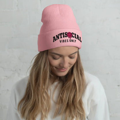 Antisocial Vibes Cuffed Beanie image 0