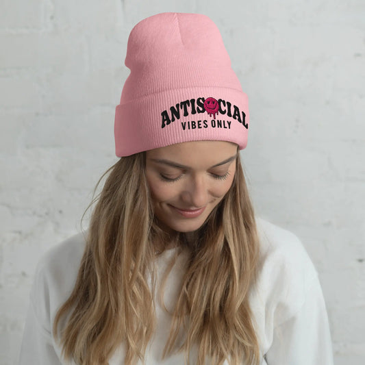 Antisocial Vibes Cuffed Beanie image 0