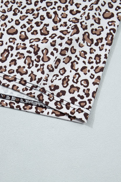 Plus Size Khaki Leopard Print Sleeveless Vest