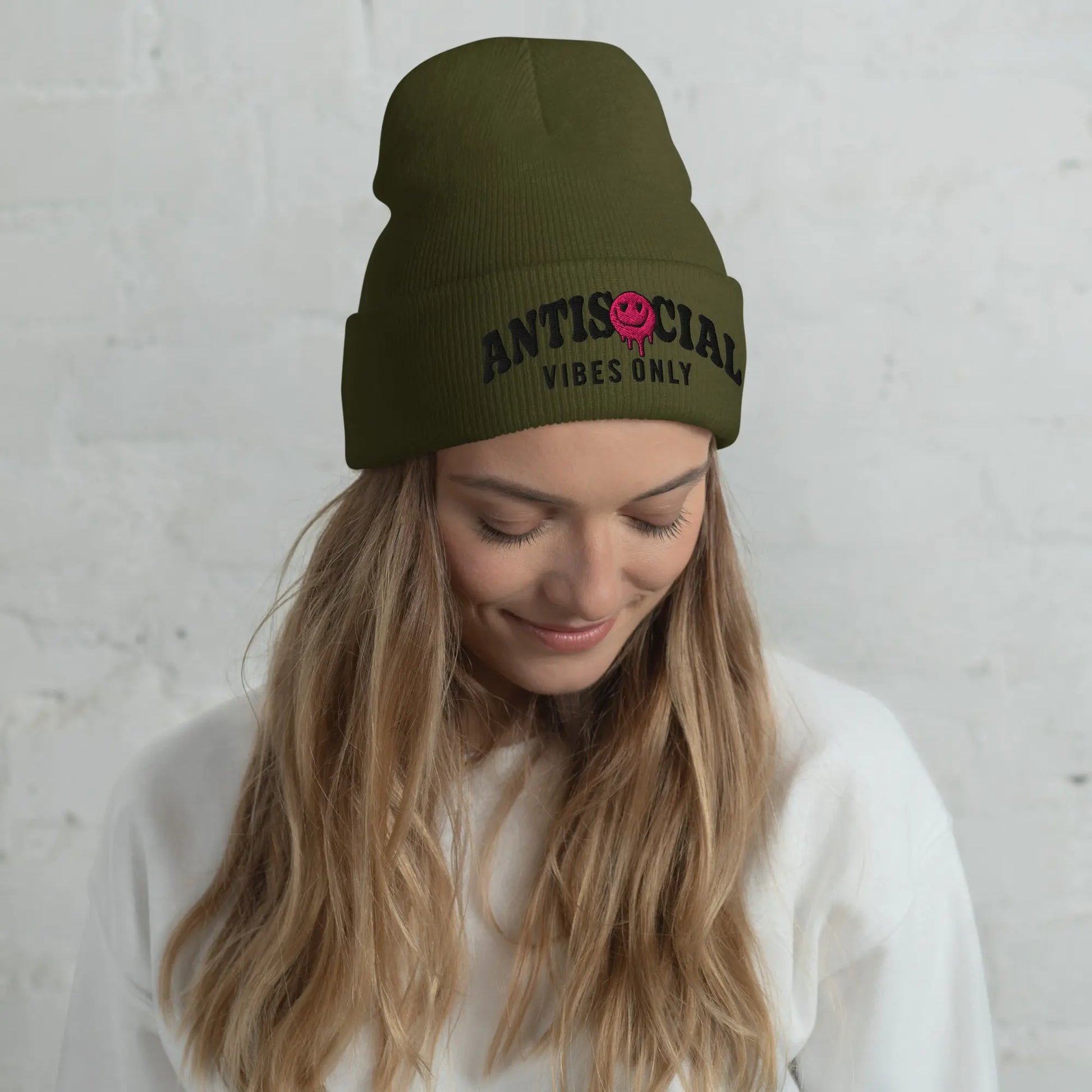 Antisocial Vibes Cuffed Beanie image 4