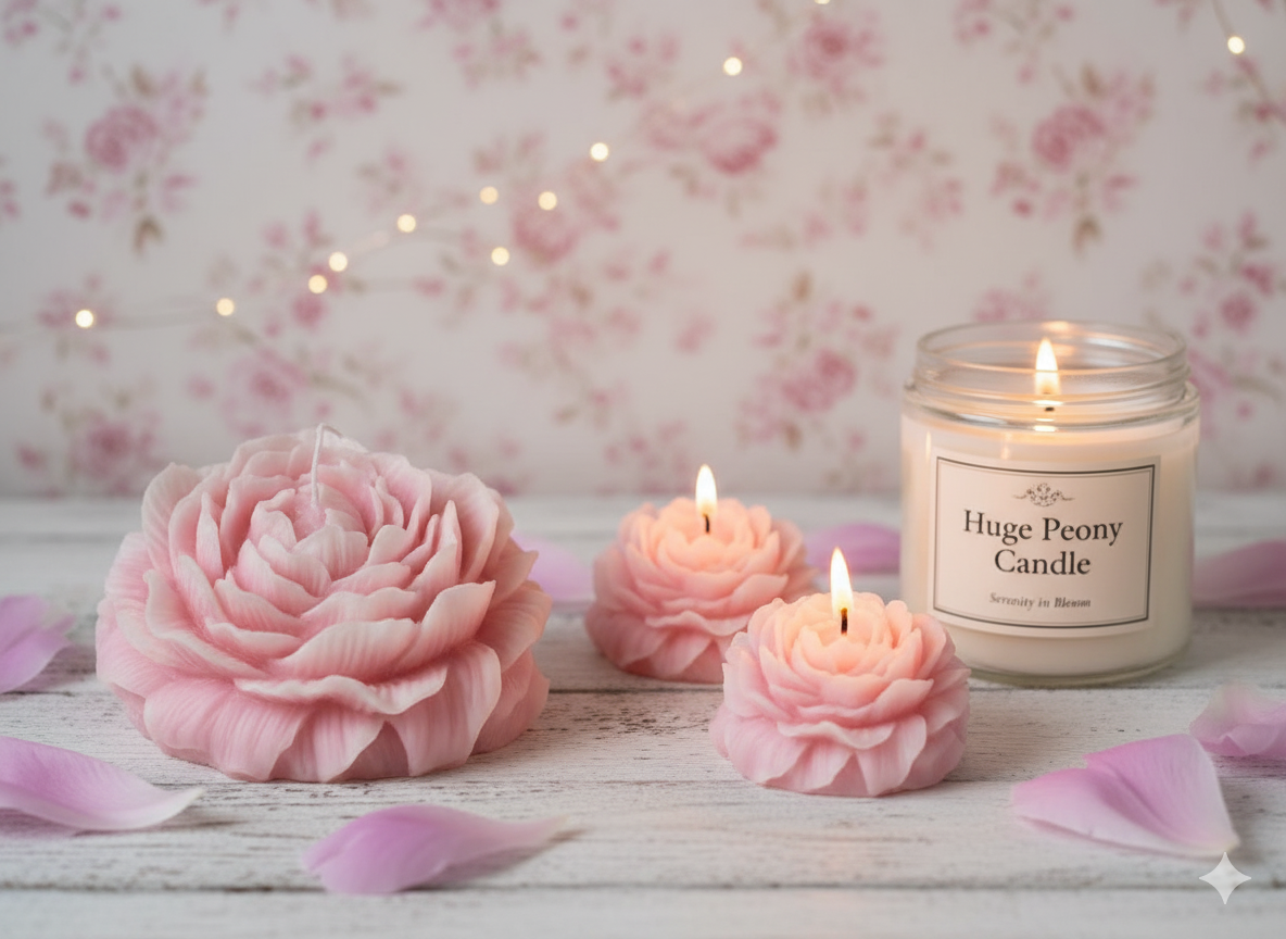 Huge Peony Candle | Sculptural Soy Wax-1