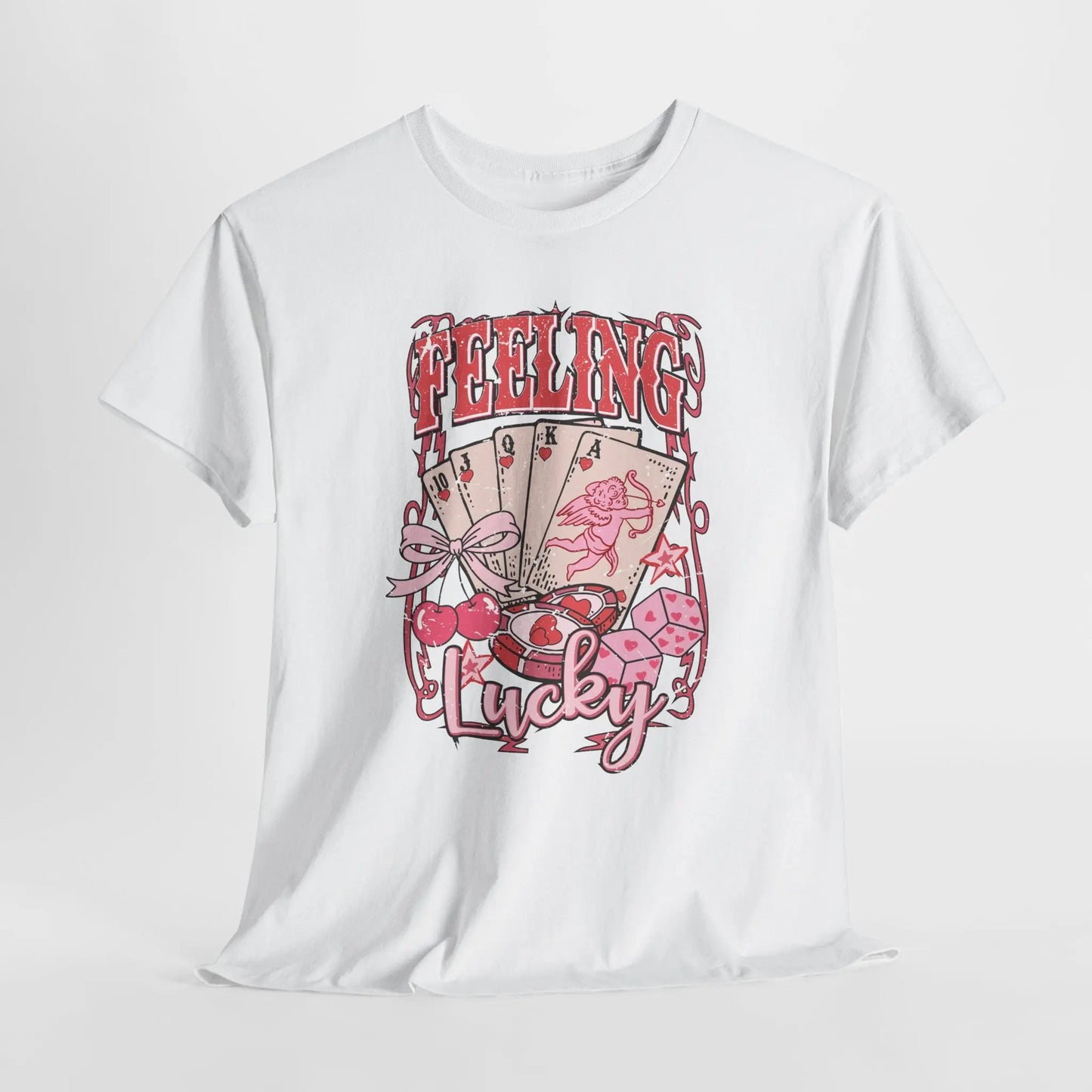 Pink Retro Poker Cards Graphic Tee image 4