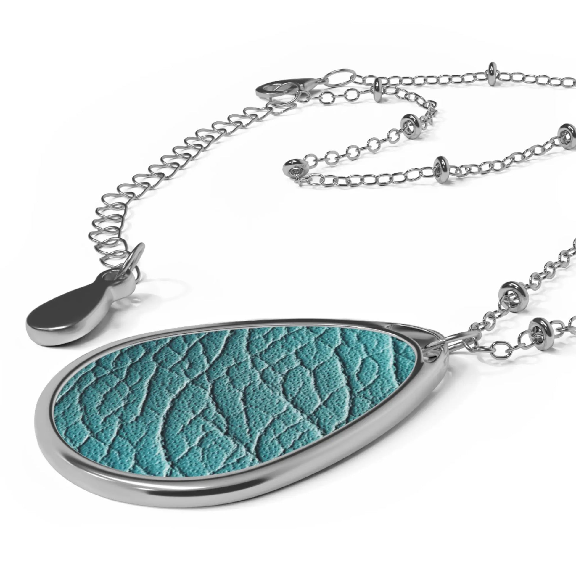 Turquoise Faux Leather Pendant Necklace image 2
