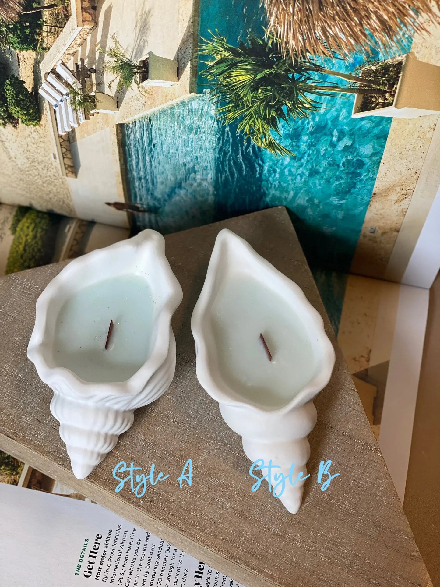 Sea Shell Candle in Jesmonite | Coastal Decor-2